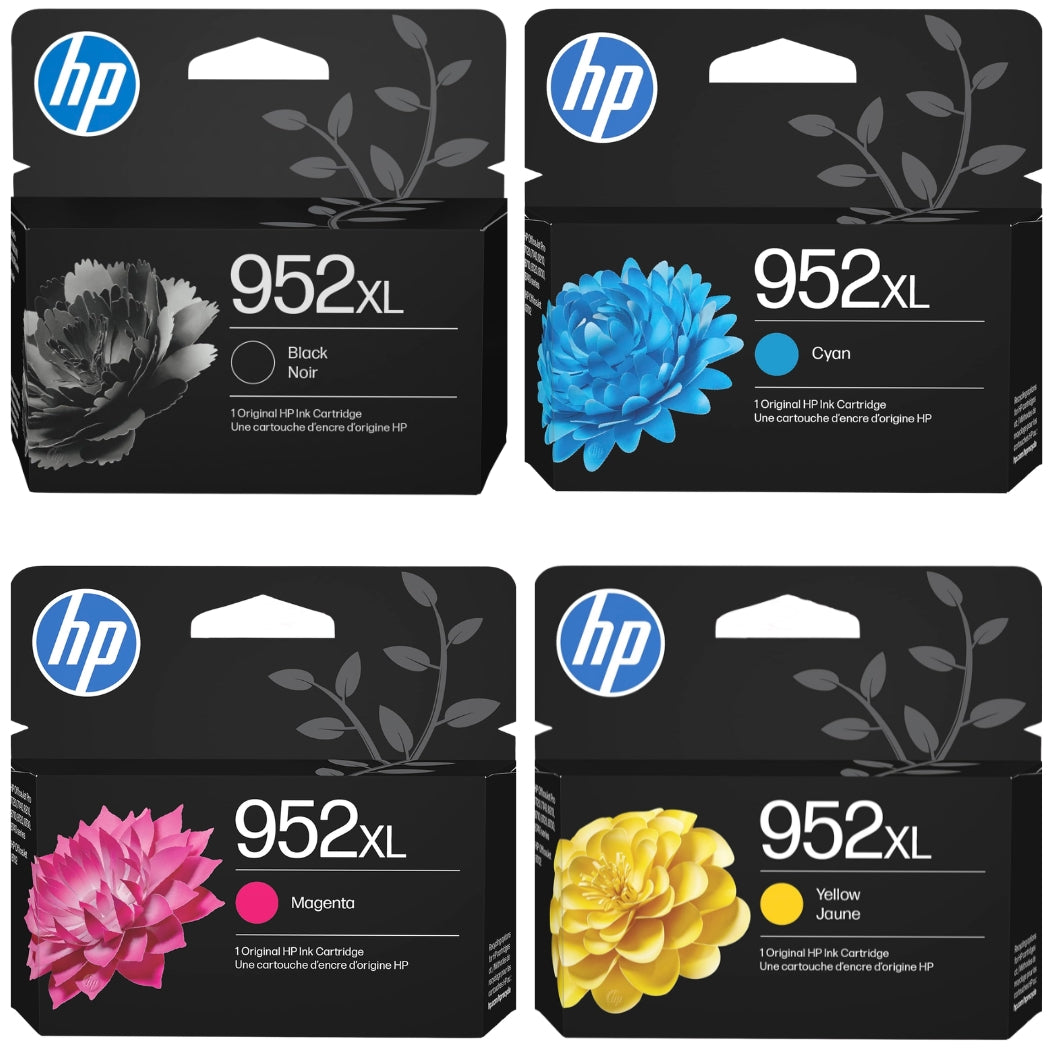 New, Pre-Owned - HP 952XL Black, Cyan, Magenta, Yellow Ink Cartridge - 4 Pack