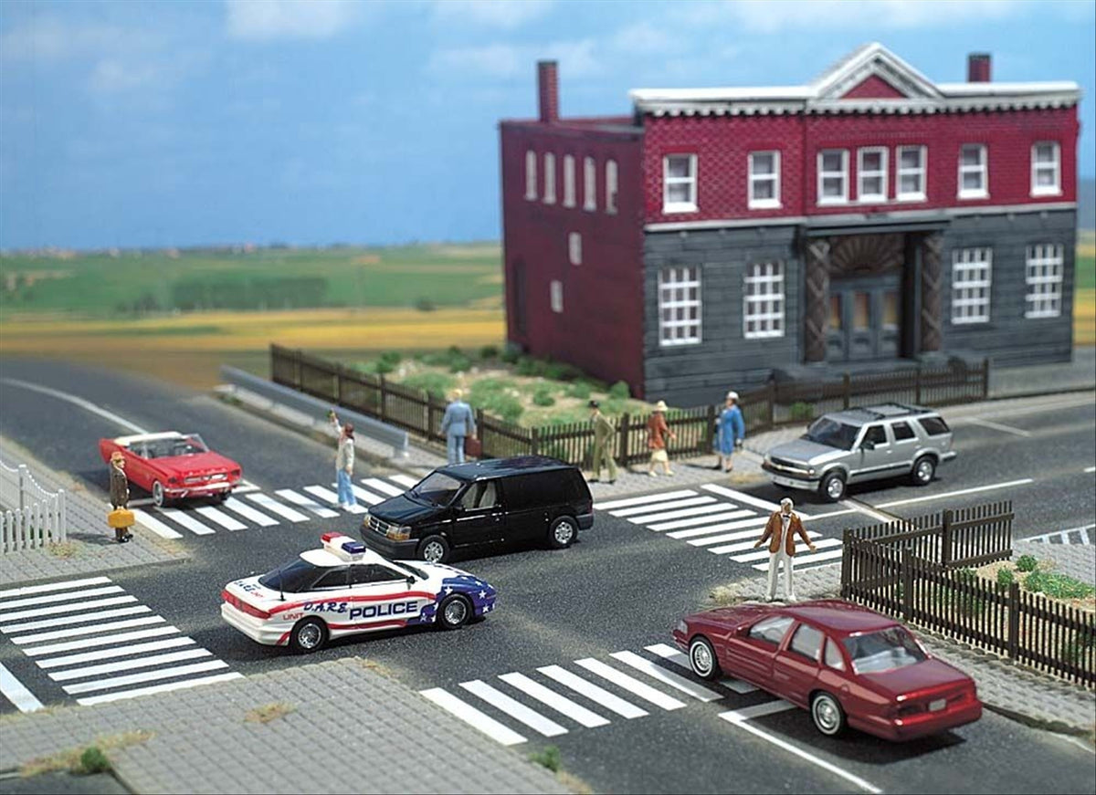 Busch 9712 HO Scale Self-Adhesive Asphalt Intersection w/Crossings