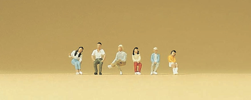 Preiser 79083 N Scale Seated Youths Figure Set (6 Figures)
