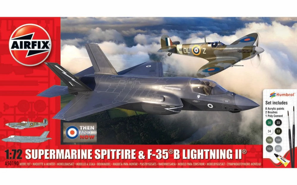 Airfix 50190 1/72 Supermarine Spitfire & F35B Lightning II Fighter Gift Set w/pa
