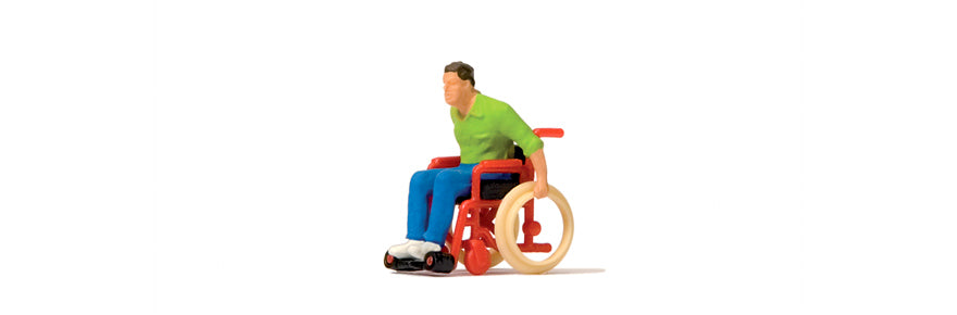 Preiser 28164 HO Scale Man in Wheelchair Figure