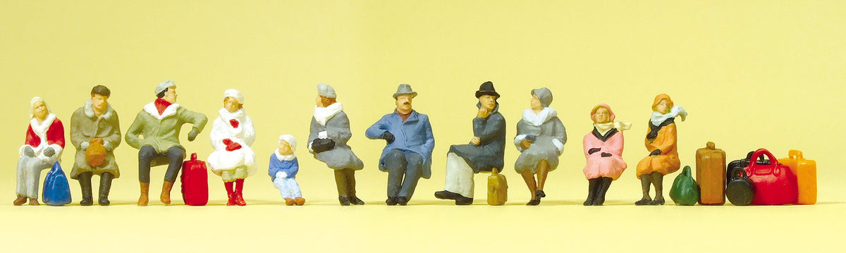 Preiser 10317 HO Scale Seated Passengers in Winter Clothes
