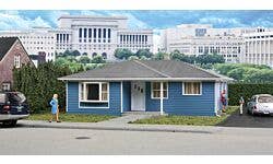 Walthers Cornerstone 933-3775 HO Framed Ranch Tract House Kit