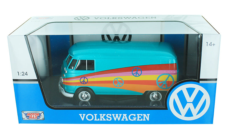 Motormax 79583 1/24 Scale Volkswagen Type 2 T1 Peace Cargo Van
