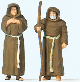 Preiser 28220 HO Scale Begging Friars pkg(2)