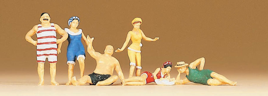 Preiser 12135 HO Scale 1900s People Bathing Figure Set