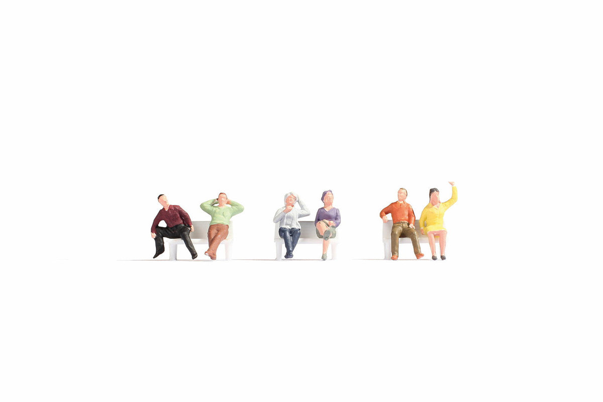Noch 18132 HO Scale Sitting People Figure Set, No Bench