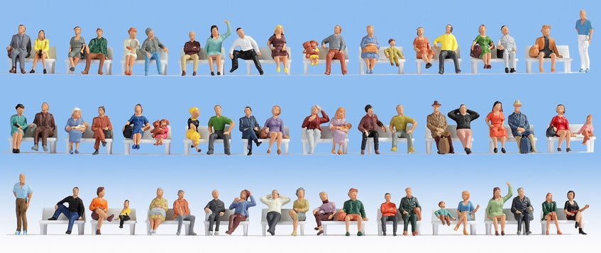 Noch 38402 N Scale Sitting People Mega Set, 60 Figures