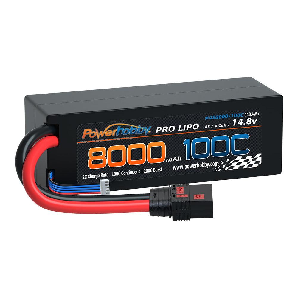 Powerhobby 4s 14.8V 8000MAH 100C Lipo Battery w QS8 Plug Hard Case 8AWG
