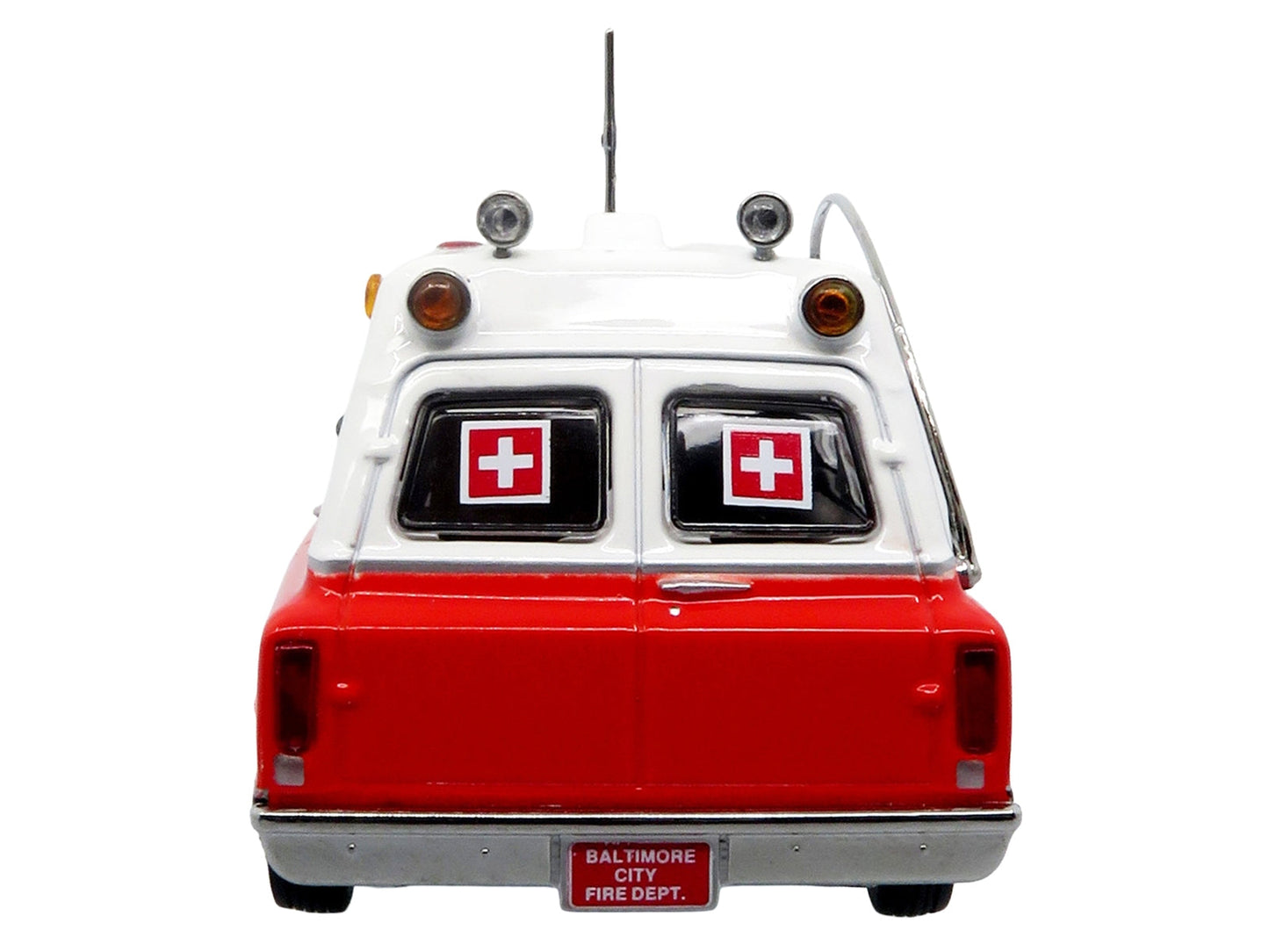 1969 Chevrolet C-10 Ambulance "Baltimore City Fire Department" White and Red "5 Alarm" Series Limited Edition 1/50 Diecast Model by Iconic Replicas