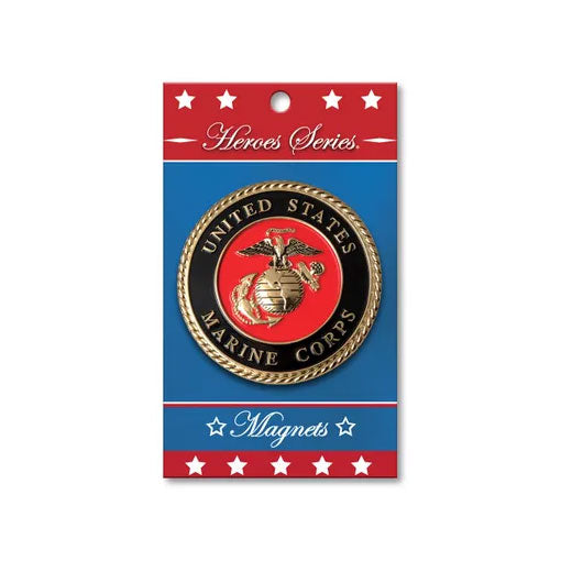 Flags Connections - Heroes Series Marine Corps Medallion Large Magnet - 3.75 Inches.