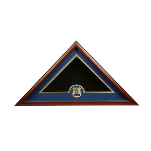 Medallion Flag Display Case, Memorial Flag Display case - Police Medallion.