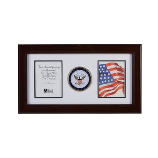 U.S. Navy Medallion 4-Inch by 6-Inch Double Picture Frame