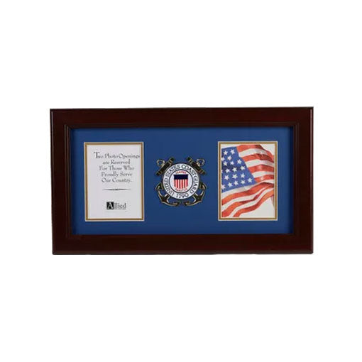 U.S. Coast Guard Medallion 4-Inch by 6-Inch Double Picture Frame