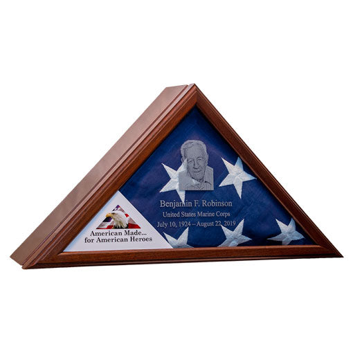 Flags Connections - Eternity Flag Case/Urn Combo - Mahogany Wood.