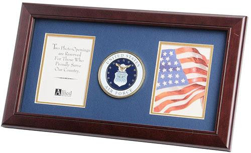 Flag Connections U.S. Air Force Medallion 4-Inch by 6-Inch Double Picture Frame