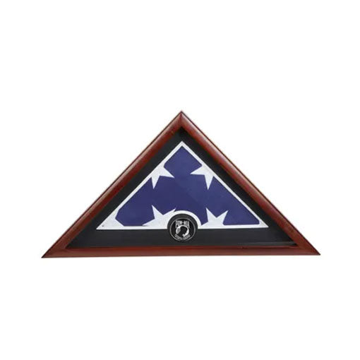 Medallion Flag Display Case, Memorial Flag Display case with POW/MIA Medallion.