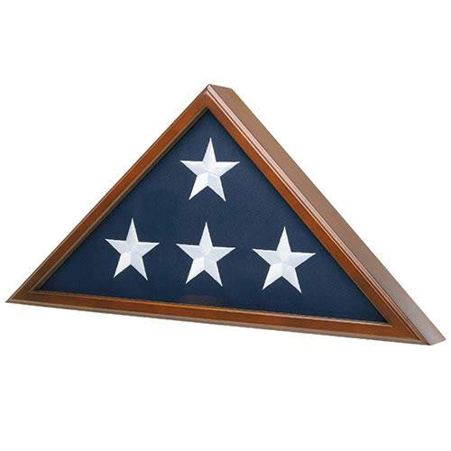 Flag Case for American Veteran Burial Flag 5' x 9.5', Cherry Finish flag case