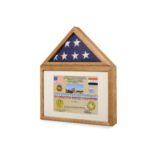 Flag display case - Flag shadow box, flag and medals Case - Fit 3' x 5' or Fit 5' x 9.5' flag.
