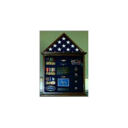 Flag Case, Flag and Badge display cases, red, black, blue or green background.
