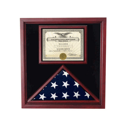 Flag and Document Display Case - fit 3'x5' flag or fit 5'x9.5' flag.