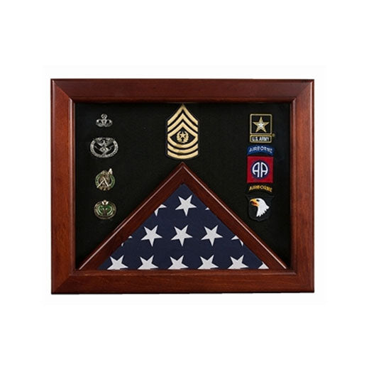 Master Sergeant Flag Display Cases - Master Sergeant Gift - Oak Material.