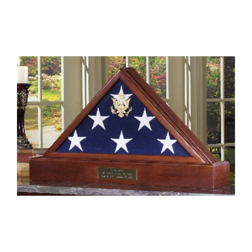 Large Flag Display case for 5 x 9.5 Flag - Burial Flag - Cherry Material.