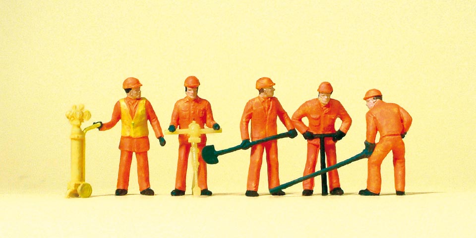 Preiser 14035 HO Scale Track Workers Figure Set, 5pk