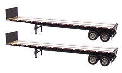 Walthers SceneMaster 949-2703 HO 40' Flatbed Trailer 2-Pack Black