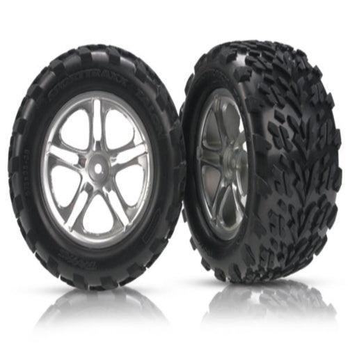 Traxxas 5174A Split Spoke Wheel w/Talon Tire (2) T-Maxx Revo