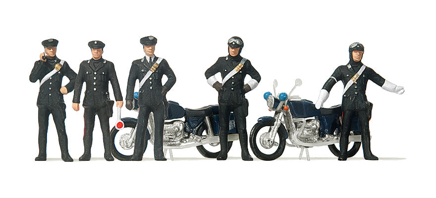 Preiser 10175 HO Scale Carabinieri Police Motorcycle Set