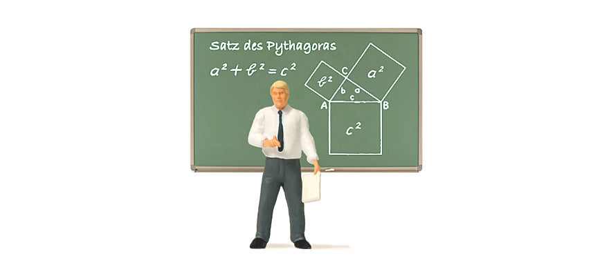 Preiser 29107 HO Scale Teacher with Blackboard Figure