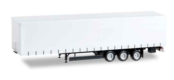 Herpa 076303 1/87 Krone 3-Axle Curtainside Trailer, White