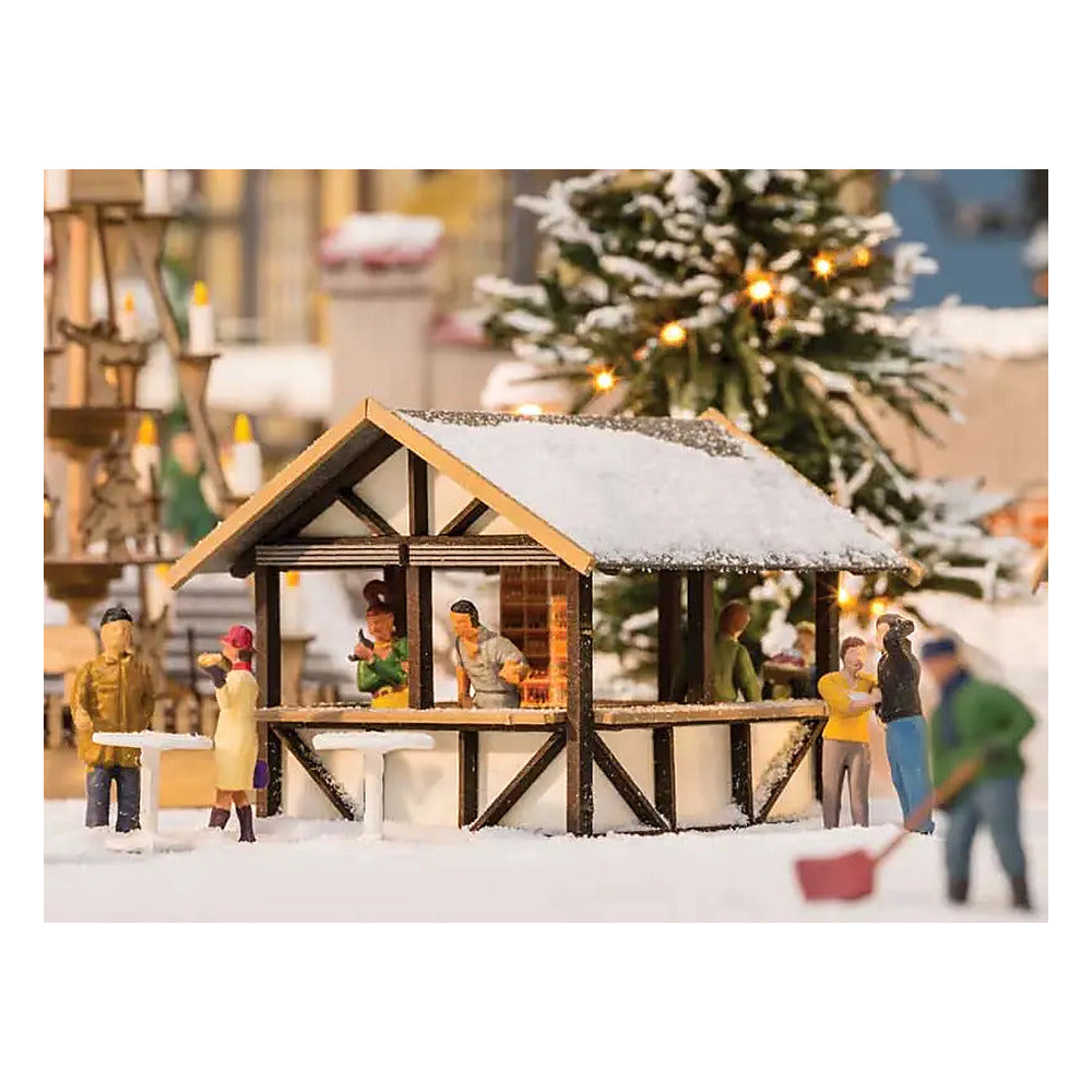 Noch 14393 HO Scale Christmas Market Mulled Wine Stand -- Laser-Cut Wood Kit