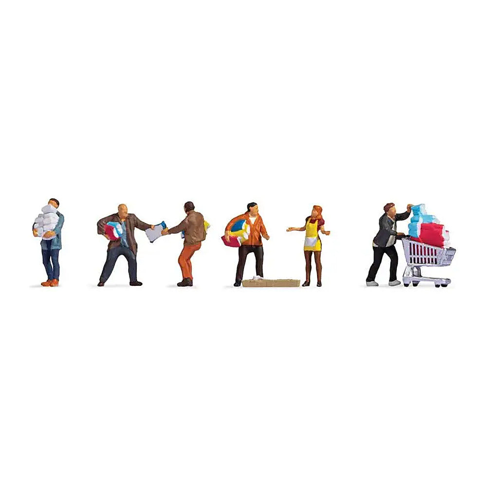 Noch 15519 HO Scale People Buying Paper Goods -- pkg(6)