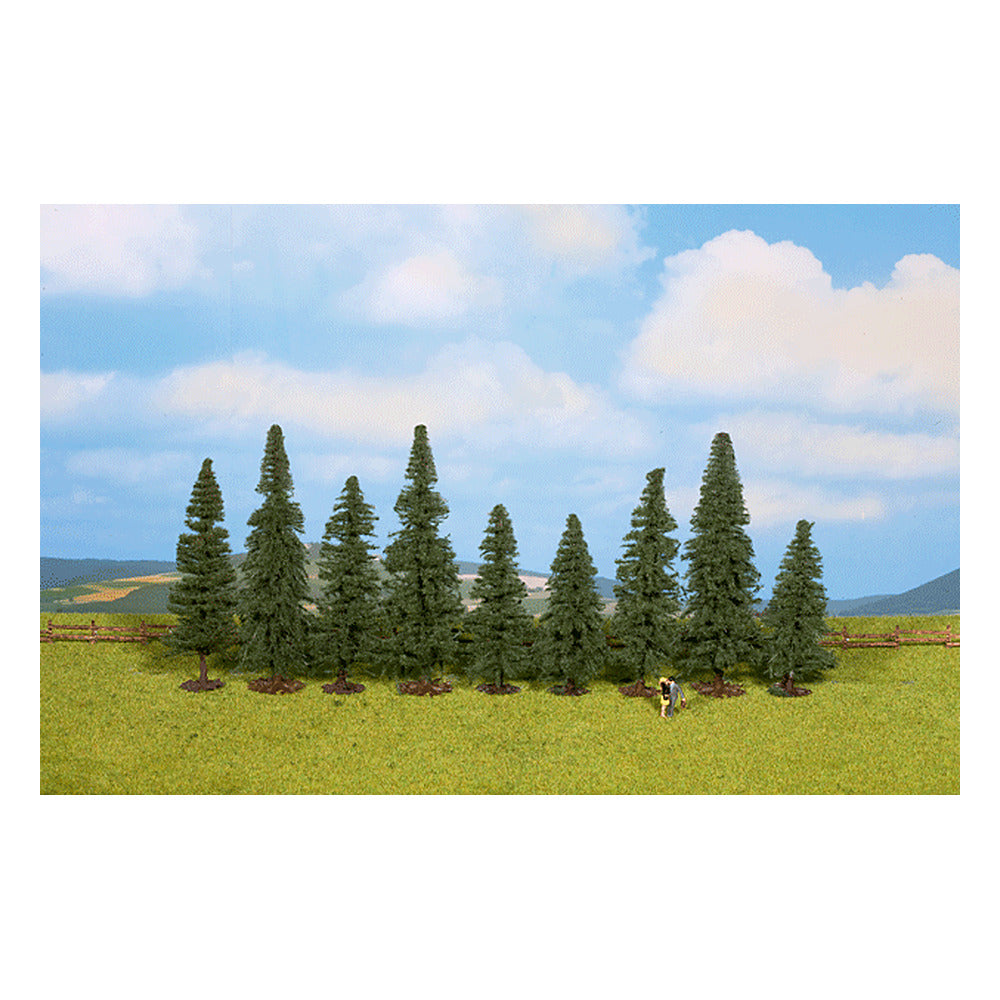 Noch 25086 All Scale Fir Trees -- 3-1/8 - 4-3/4" 8 - 12cm pkg(9)