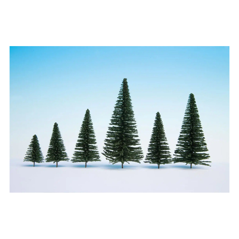 Noch 26831 All Scale Fir Trees w/Planting Pin Base -- 2 - 5-1/2" 5-14cm Tall pkg(50)