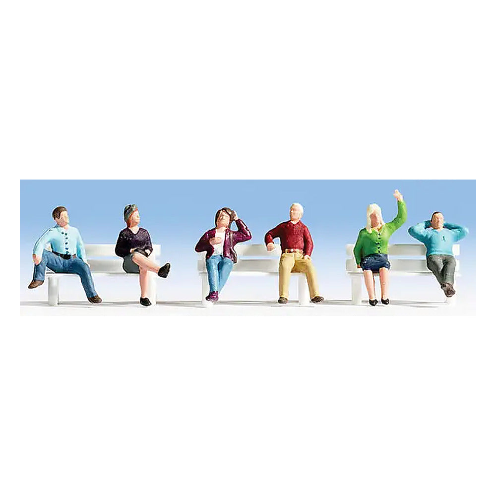 Noch 36540 N Scale Seated People -- Set #4 pkg(6)