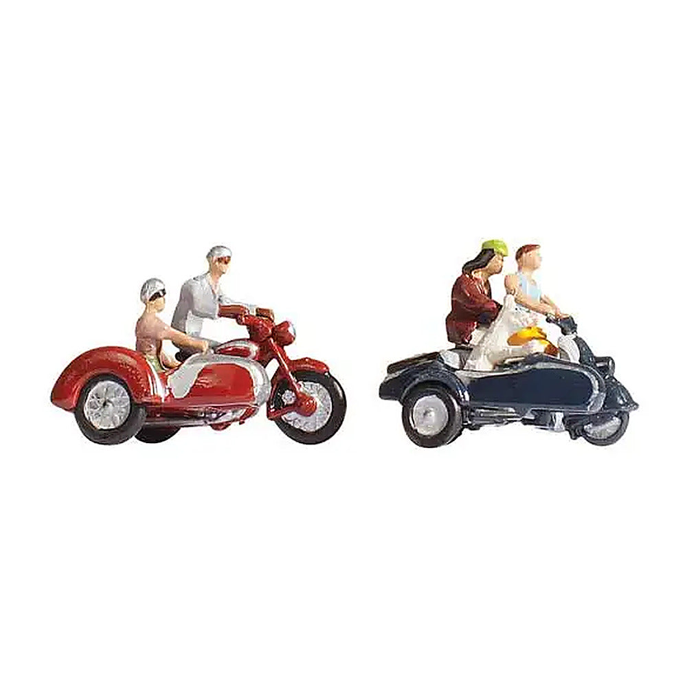 Noch 36905 N Scale Motorcyclists/Motorbikers -- 3 People & 2 Bikes Set #2