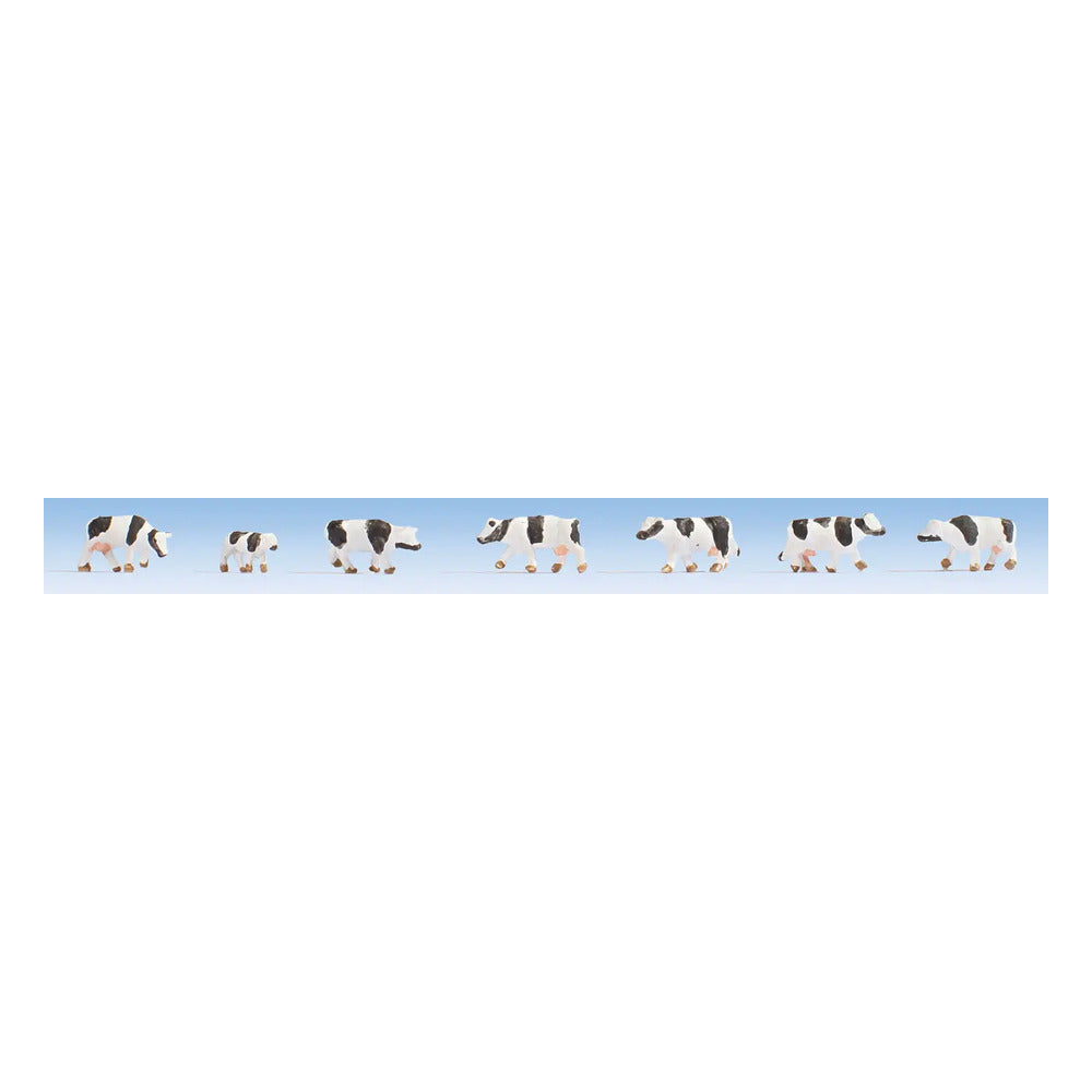 Noch 44250 Z Scale Cows -- Black, White pkg(7)