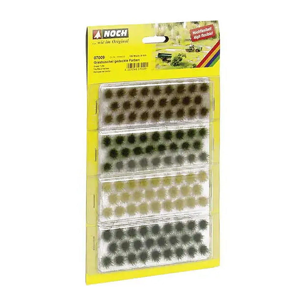 Noch 7009 All Scale Grass Tufts -- Muted Colors 1/4" 6mm Fibers pkg(104)