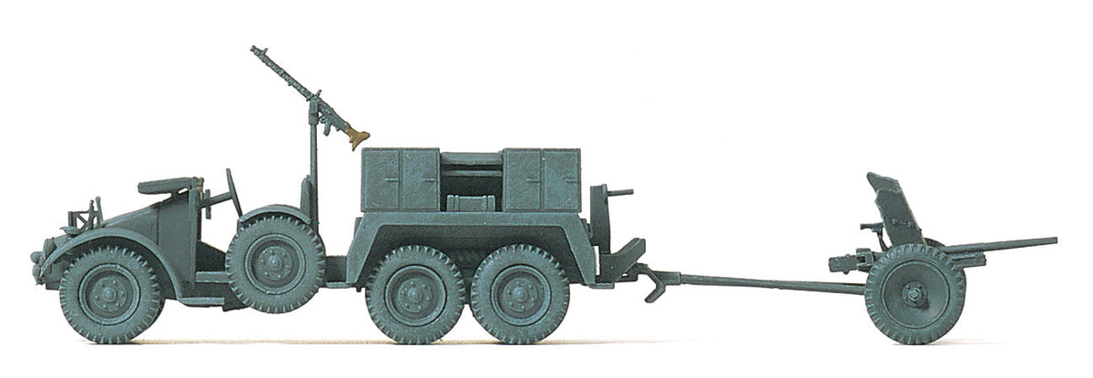 Preiser 16553 HO Scale Kfz. 69 Tractor w/3.7cm PAK Gun Kit