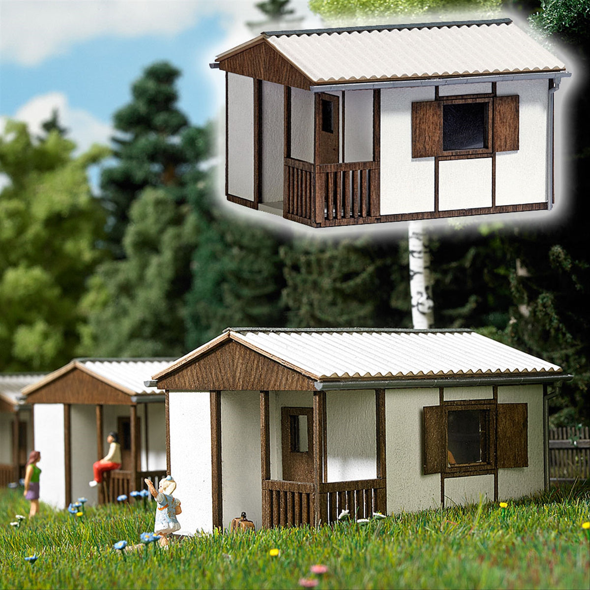 Busch 1393 HO East German GL 14 Garden Bungalow Wood Kit