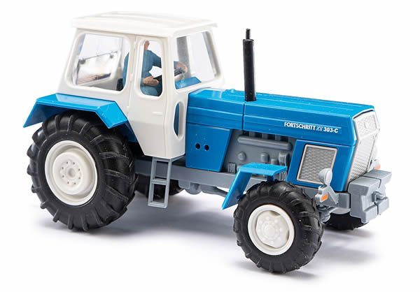 Busch 42855 HO Scale 1967 Fortschritt ZT303 Farm Tractor - Assembled -- Blue, White