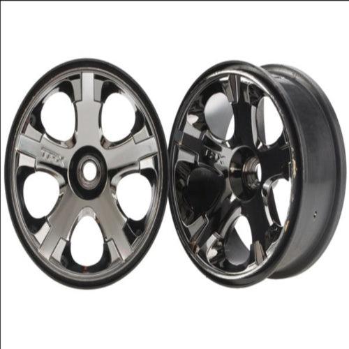 Traxxas 5577A Wheels All-Star 2.8" Front Black Chrome (2) Nitro Jato