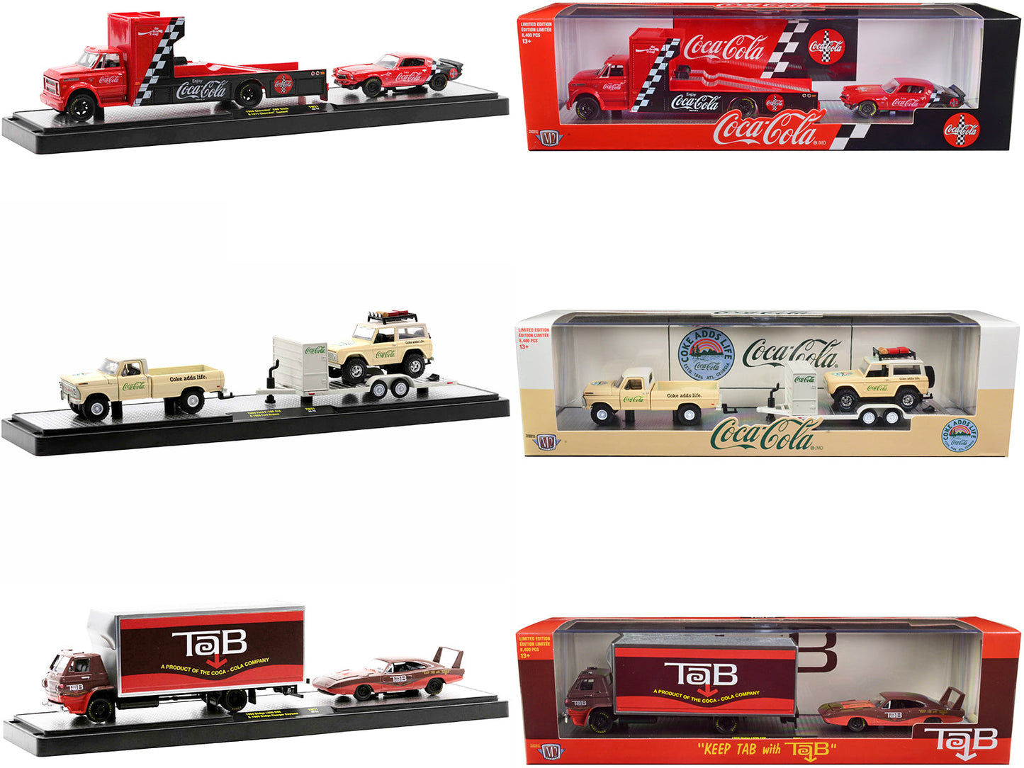 Auto Haulers "Sodas" Set of 3 pieces Release 21 Limited Edition to 8400 pieces Worldwide 1/64 Diecast Models by M2 Machines free shipping USA