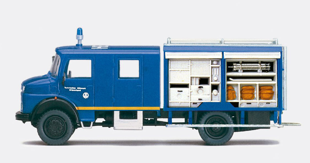 Preiser 31168 HO Mercedes 911A THW MKW Special Vehicle