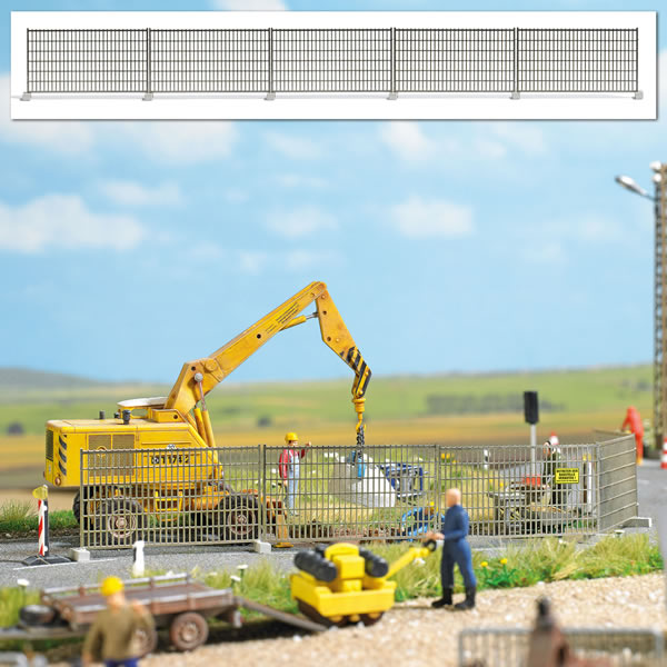 Busch 1024 HO Scale Wire Construction Fence - Kit -- 5 Sections
