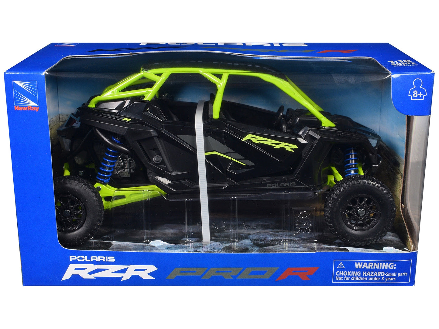 Polaris RZR Pro R UTV Black and Lime Green 1/18 Diecast Model by New Ray