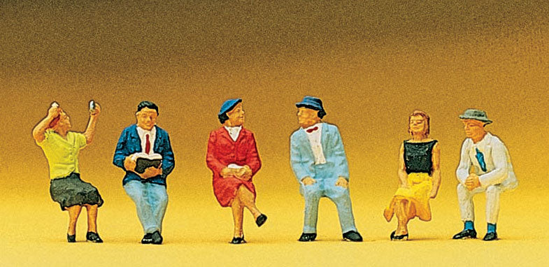 Preiser 10021 HO Scale Seated Persons Figure Set (6)